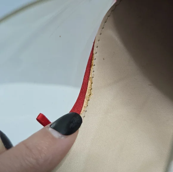 Zara Chunky Block Heeled Mules Vinyl Red High Heels Sexy Business Chic Size US 9 - Picture 12 of 12